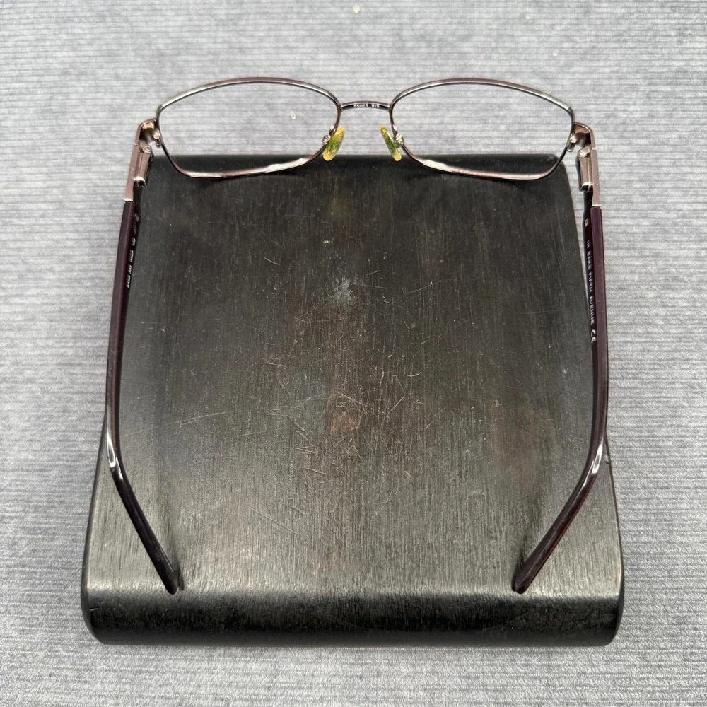 Saks Fifth Avenue 303 0S8R Burgundy Metal Eyeglass Frames Rhinestone 55-16-135